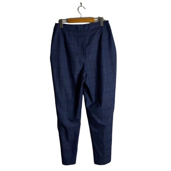 ASOS Women's Blue Pleated Plaid Ankle Pants - Picture 9 of 9